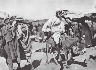 Afryka: Targ owocowy w Omdurmanie (zdjęcie czarno-białe) autorstwa Hugo Adolf Bernatzik
