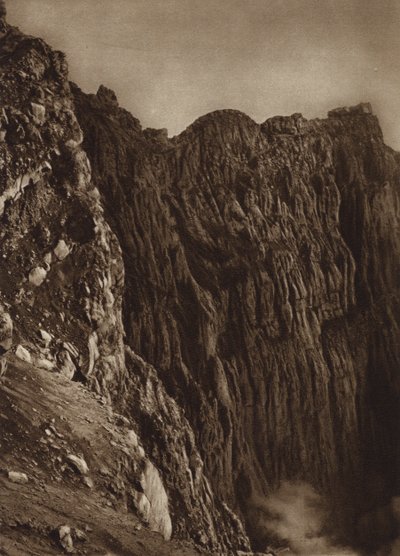 Meksyk: krater Popocatepetl (zdjęcie czarno-białe) autorstwa Hugo Brehme