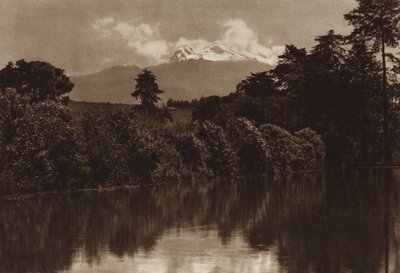 Meksyk: Iztaccihuatl widziany z Miraflores (zdjęcie czarno-białe) autorstwa Hugo Brehme