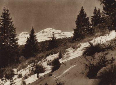 Meksyk: Iztacihuatl (zdjęcie czarno-białe) autorstwa Hugo Brehme