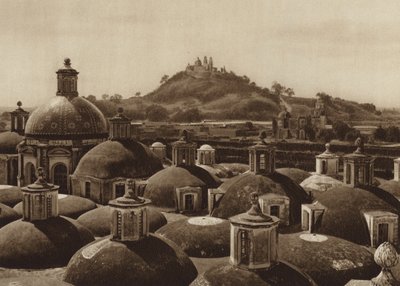 Meksyk: Piramide de Cholula (zdjęcie czarno-białe) autorstwa Hugo Brehme