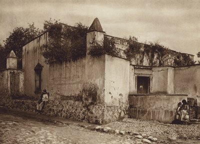 Meksyk: Tlacopan, obrzeża stolicy Meksyku (zdjęcie czarno-białe) autorstwa Hugo Brehme