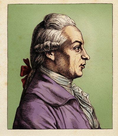 Johann Wilhelm von ARCHENHOLZ (3 września 1741 - 28 lutego 1812) 1854 (grawerowanie) autorstwa Hugo Bürkner