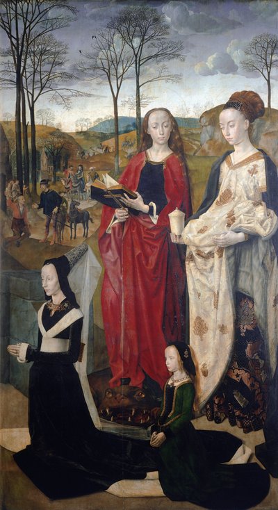 Ołtarz Portinari: Pokłon pasterzy, fragment części wewnętrznej - Olej na drewnie autorstwa Hugo van der Goes