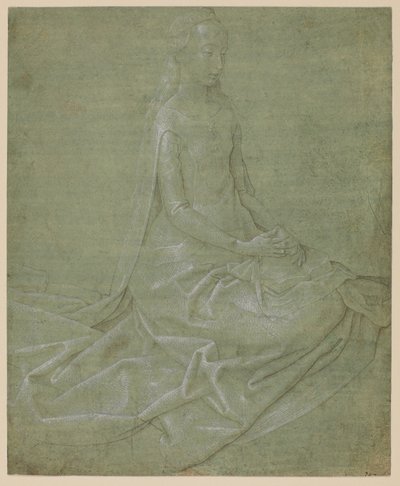 Siedząca święta kobieta, 1475 - 1485 ok autorstwa Hugo van der Goes
