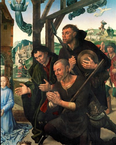 Trzej pasterze (tempera na drewnie) autorstwa Hugo van der Goes