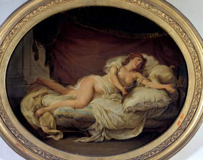 Obraz kobiety couchee autorstwa Huguesa Travala (1728-1785) 1779 nd. 0,36 x 0,44 m Wieże Muzeum Sztuk Pięknych autorstwa Hugues Traval