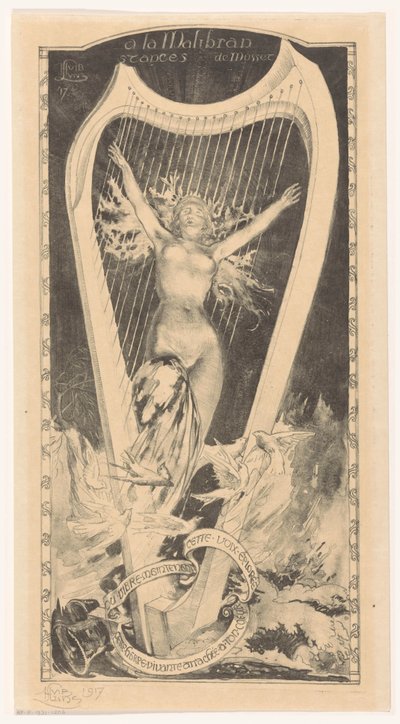 Maria Malibran na harfę la Malibran (tytuł na obiekcie) autorstwa Huib Luns (signed by artist)