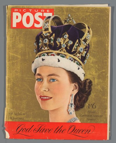 Kopia specjalnego wydania Picture Post na koronację królowej Elżbiety II, 13 czerwca 1953 Picture Post / pamiątkowy numer pamiątkowy z okazji koronacji (tytuł na obiekcie) autorstwa Hulton Press Ltd.