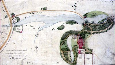 Plan ogrodu dla Gosfield Place, Essex autorstwa Humphry Repton