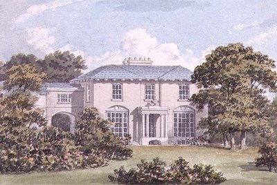 Projekt frontu północnego domu na Clapham Common dla Williama Holme (akwarela) (para 85987) autorstwa Humphry Repton