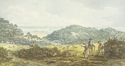 Panoramiczny widok „przed” z Czerwonej Księgi dla Domu Antoniego, ok. 1812 r. autorstwa Humphry Repton