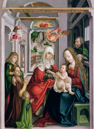 Św. Anna z Dziewicą z Dzieciątkiem, Eperjes, ok. 1520 (tempera na drewnie sosnowym) autorstwa Hungarian School