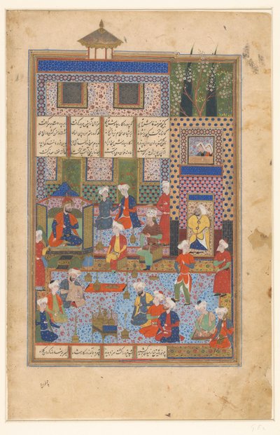 Rustam żegna się z Shah Kai Khusrau autorstwa Husain Mirza Baiqara van Herat (manner of)