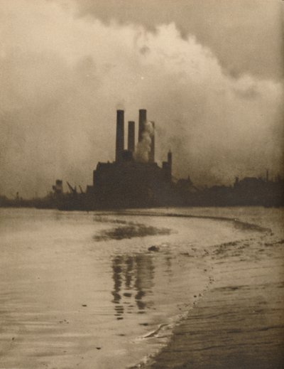 „Chelsea Chimneys: Elektrownia na terenie starych ogrodów Cremorne”, c1935. autorstwa Huson
