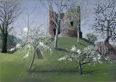 Zamek Longtown, 1992 (gwasz na karcie) autorstwa Huw S. Parsons