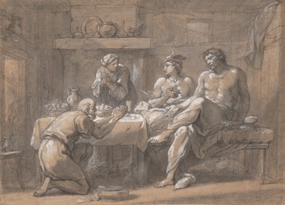Jowisz i Merkury w Domu Baucis i Filemon, XVIII wiek. autorstwa Hyacinthe Collin de Vermont