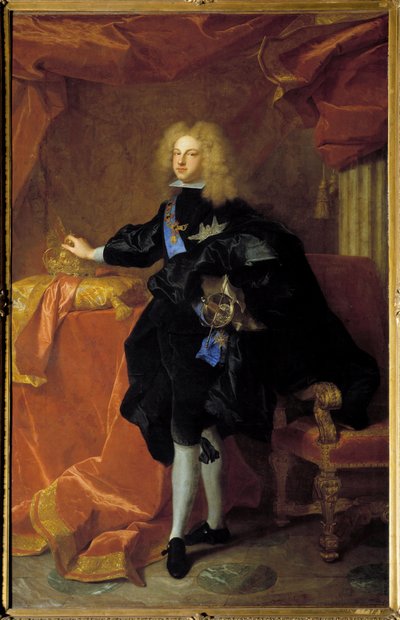 Portret u stóp Filipa V (1683-1746) Król Hiszpanii Obraz Hyacinthe Rigaud (1659-1743) 1701 Nd. 2,30 x 1,94 m² autorstwa Hyacinthe Francois Rigaud