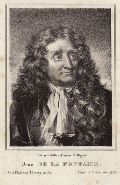 Portret Jeana de La Fontaine .a autorstwa Hyacinthe Francois Rigaud
