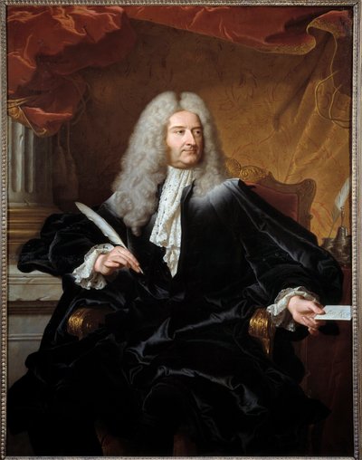 Portret Louisa Germaina de Chauvelin (1685-1762), markiza de Grosbois, sekretarza stanu do spraw zagranicznych i strażnika pieczęci Malarstwo autorstwa Hyacinthe Rigaud (1659-1743) 1727 nd. 1,11x1,46 m Muzeum Toulouse Augustins - Portret Louisa Germaina de autorstwa Hyacinthe Francois Rigaud