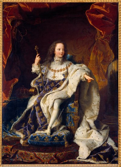 Portret pięcioletniego dziecka Ludwika XV w stroju sakralnym, króla Francji (1710-1774). Obraz Hyacinthe Rigaud (1659-1743) autorstwa Hyacinthe Francois Rigaud