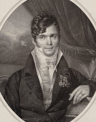 Portret dyrygenta i kompozytora Gaspare Spontini 1774-1851, 1824. autorstwa Hyacinthe Louis Victor Jean Baptiste Aubry
