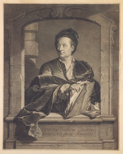 Doktor Claude Deshais Gendron, grawerowany przez J. Daulle, c.1737 autorstwa Hyacinthe Francois Rigaud