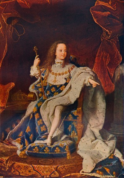 Ludwik XV 1710-1774 w wieku pięciu lat w stroju sakralnym, c1716û24, 1911 autorstwa Hyacinthe Francois Rigaud