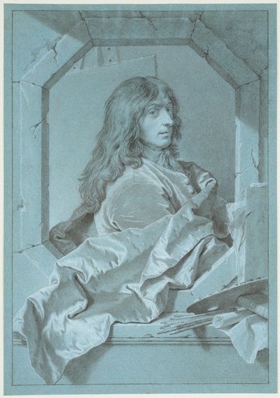Portret malarza Sébastiena Bourdona autorstwa Hyacinthe Rigaud