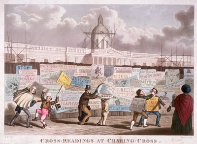 „Odczyty krzyżowe w Charing-Cross”, Londyn, 1835 r. autorstwa IP