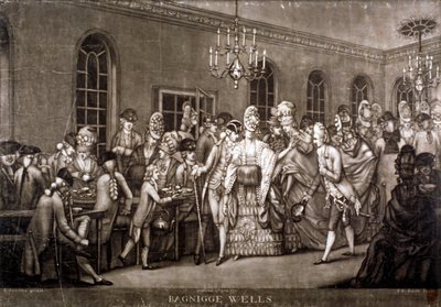 Widok zatłoczonego pokoju w Bagnigge Wells, Londyn, 1772 r. autorstwa IR Smith