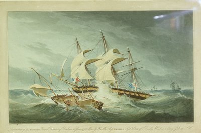 Zniszczenie "La Mouch" przez HMS "Hermes autorstwa I (after) Clark