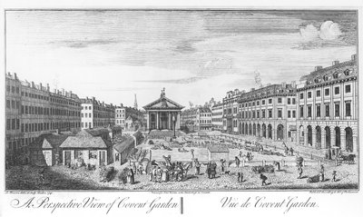 Widok perspektywiczny na Covent Garden autorstwa I. (after) Maurer