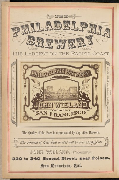 [Browar Filadelfia, San Francisco]. autorstwa I. W. Taber