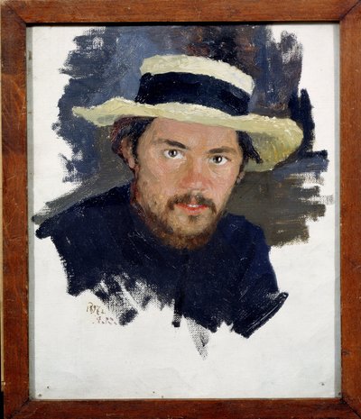 Autoportret (Autoportret). Obraz Jakov Jakovlevich Kalinichenko (1869-1938), olej na płótnie autorstwa Iakov Kalinichenko