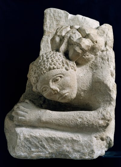 Mężczyzna zaatakowany przez Lwa, Fragment z Osuny (Urso), Hiszpania autorstwa Iberian School
