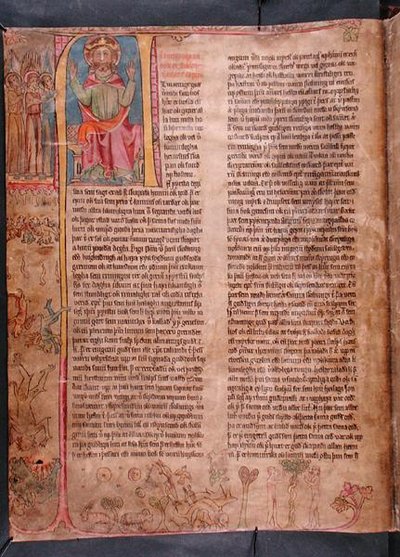 Bóg Ojciec, z „Stjorn” („Zarządzanie”) (welum) autorstwa Icelandic School