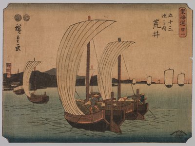 Łodzie żaglowe, 1839-1864. autorstwa Ichiryusai Hiroshige II