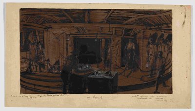 W tle obiad dla górników, 1866 r. autorstwa Ignace Francois Bonhomme