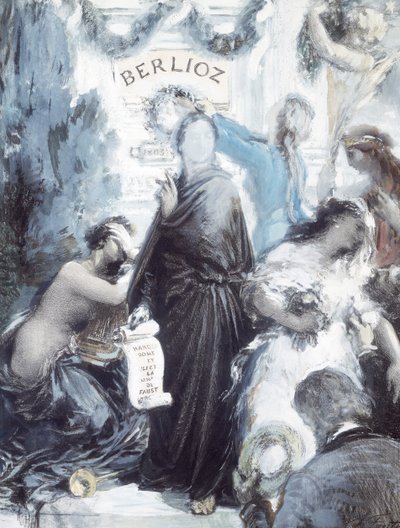 Litografia akwarelowa upamiętniająca stulecie urodzin Hectora Berlioza autorstwa Ignace Henri Jean Fantin Latour