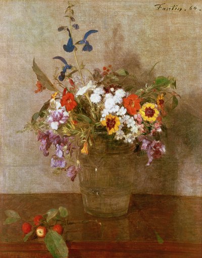 Jesienne Kwiaty, 1864 autorstwa Ignace Henri Jean Fantin Latour