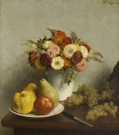 Kwiaty i owoce, 1865 autorstwa Ignace Henri Jean Fantin Latour