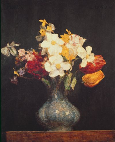 Narcyzy i tulipany, 1862 autorstwa Ignace Henri Jean Fantin Latour
