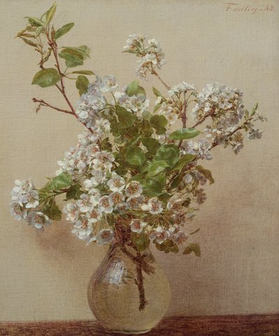 Kwiat gruszy, 1882 autorstwa Ignace Henri Jean Fantin Latour