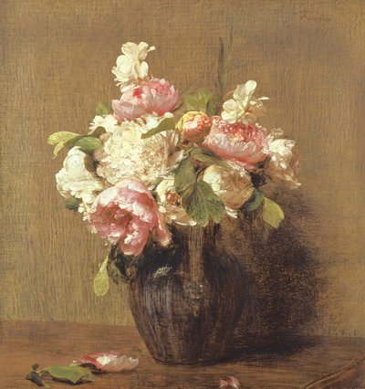 Białe i Różowe Piwonie, Narcyz autorstwa Ignace Henri Jean Fantin Latour