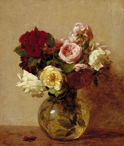 Róże, 1884 autorstwa Ignace Henri Jean Fantin Latour
