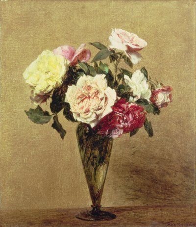 Róże w wazonie, 1892 autorstwa Ignace Henri Jean Fantin-Latour