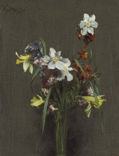 Wiosenne kwiaty; Wiosenne Kwiaty, 1873 autorstwa Ignace Henri Jean Fantin Latour