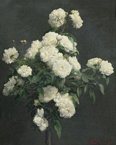 Martwa natura z białych piwonii, 1870 autorstwa Ignace Henri Jean Fantin Latour