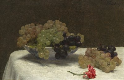 Martwa natura z winogronami i goździkiem, ok.1880 autorstwa Ignace Henri Jean Fantin Latour